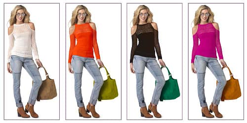 color correction service for a women's model's top in a different color